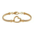 Royal Bali Collection - Heart Bracelet With Lobster Clasp in 22K Yellow Gold Vermeil Sterling Silver (Size - 7.5) 19.00 Gram