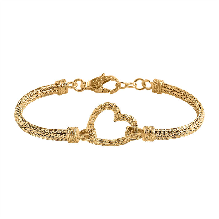Woven Heart Rope Bracelet in 22K Yellow Gold Vermeil Plated Sterling Silver 7857137 1