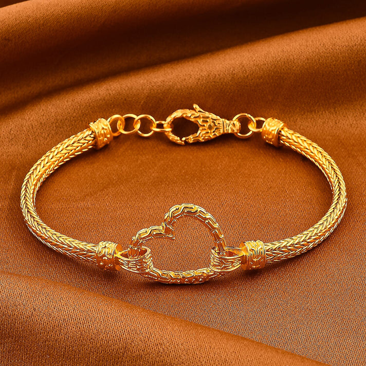 Woven Heart Rope Bracelet in 22K Yellow Gold Vermeil Plated Sterling Silver 7857137 2
