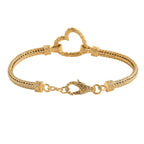 Royal Bali Collection - Heart Bracelet With Lobster Clasp in 22K Yellow Gold Vermeil Sterling Silver (Size - 7.5) 19.00 Gram