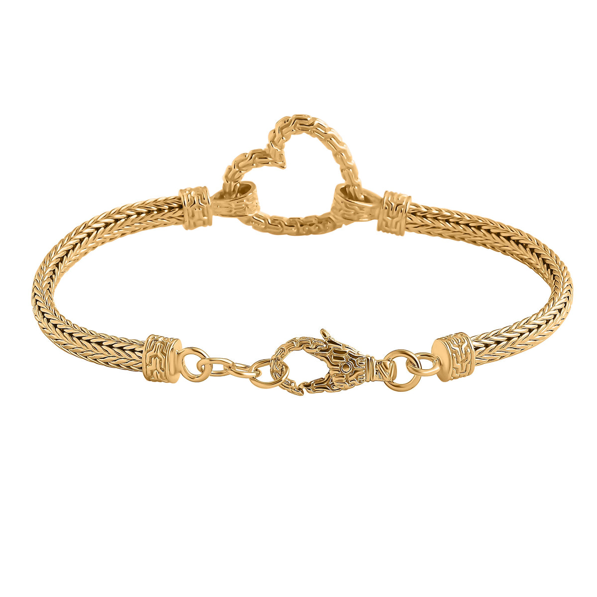 Woven Heart Rope Bracelet in 22K Yellow Gold Vermeil Plated Sterling Silver 7857137 4