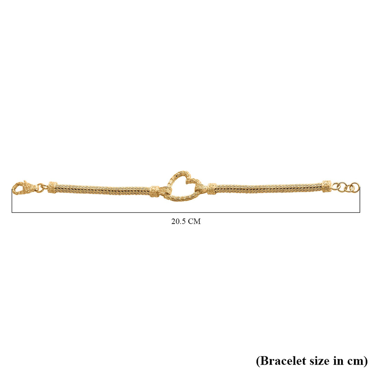 Woven Heart Rope Bracelet in 22K Yellow Gold Vermeil Plated Sterling Silver 7857137 6