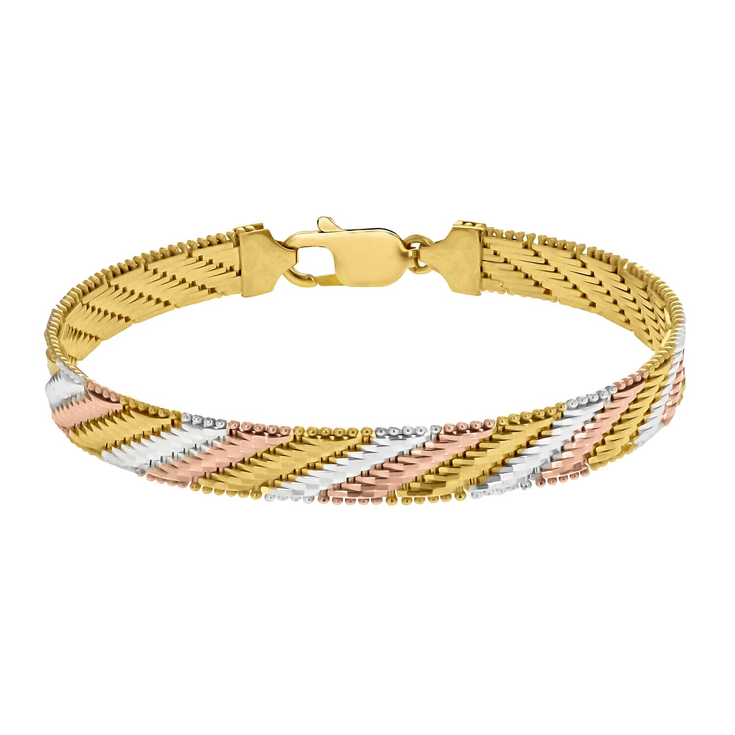 Sterling Silver Two Tone Woven Bracelet 7.5 Inch 7315087 0