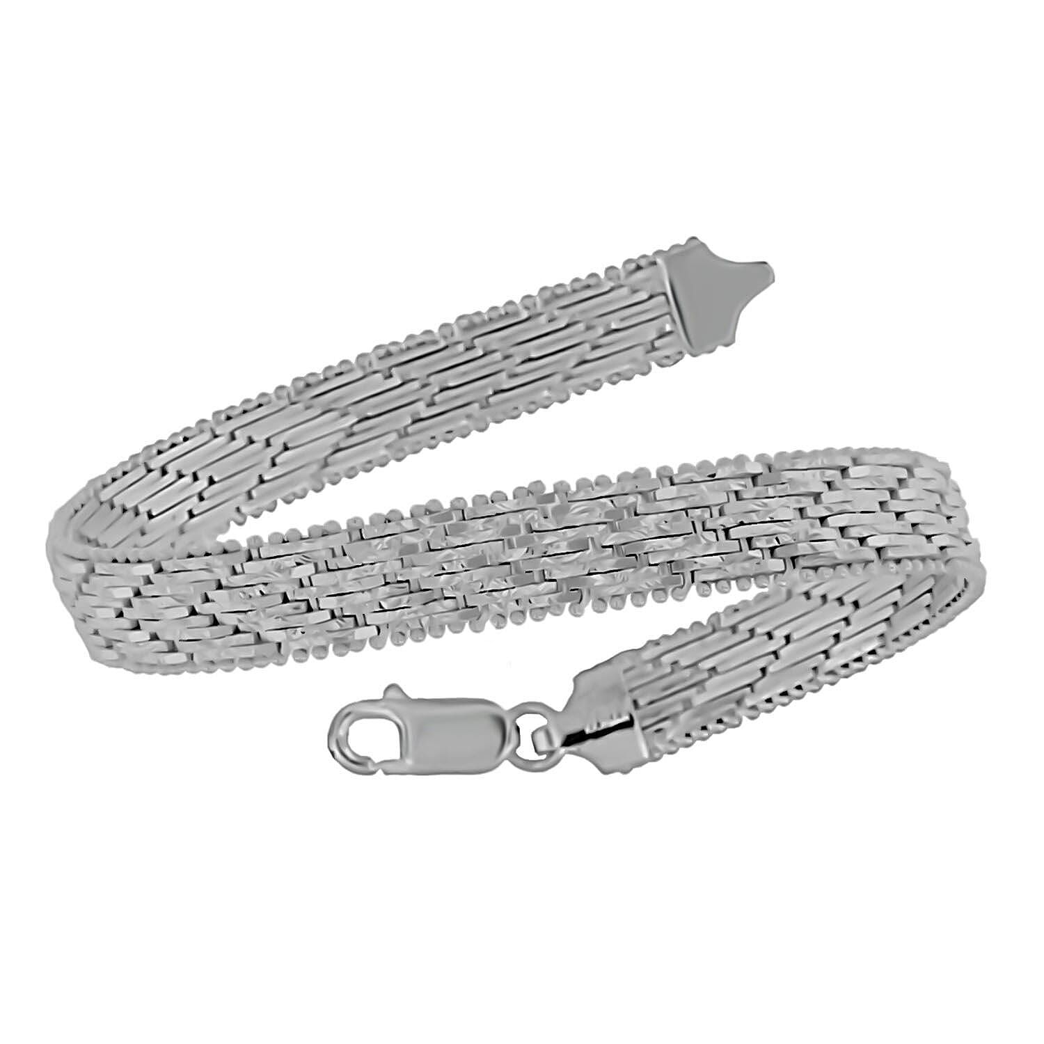 Sterling Silver Diamond Cut Chevron Bracelet 7.5 Inch 7314895 0
