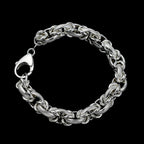 La Bella Italian Made Sterling Silver Knurled Bracelet (Size - 7.5), Silver Wt. 22.1 Gms