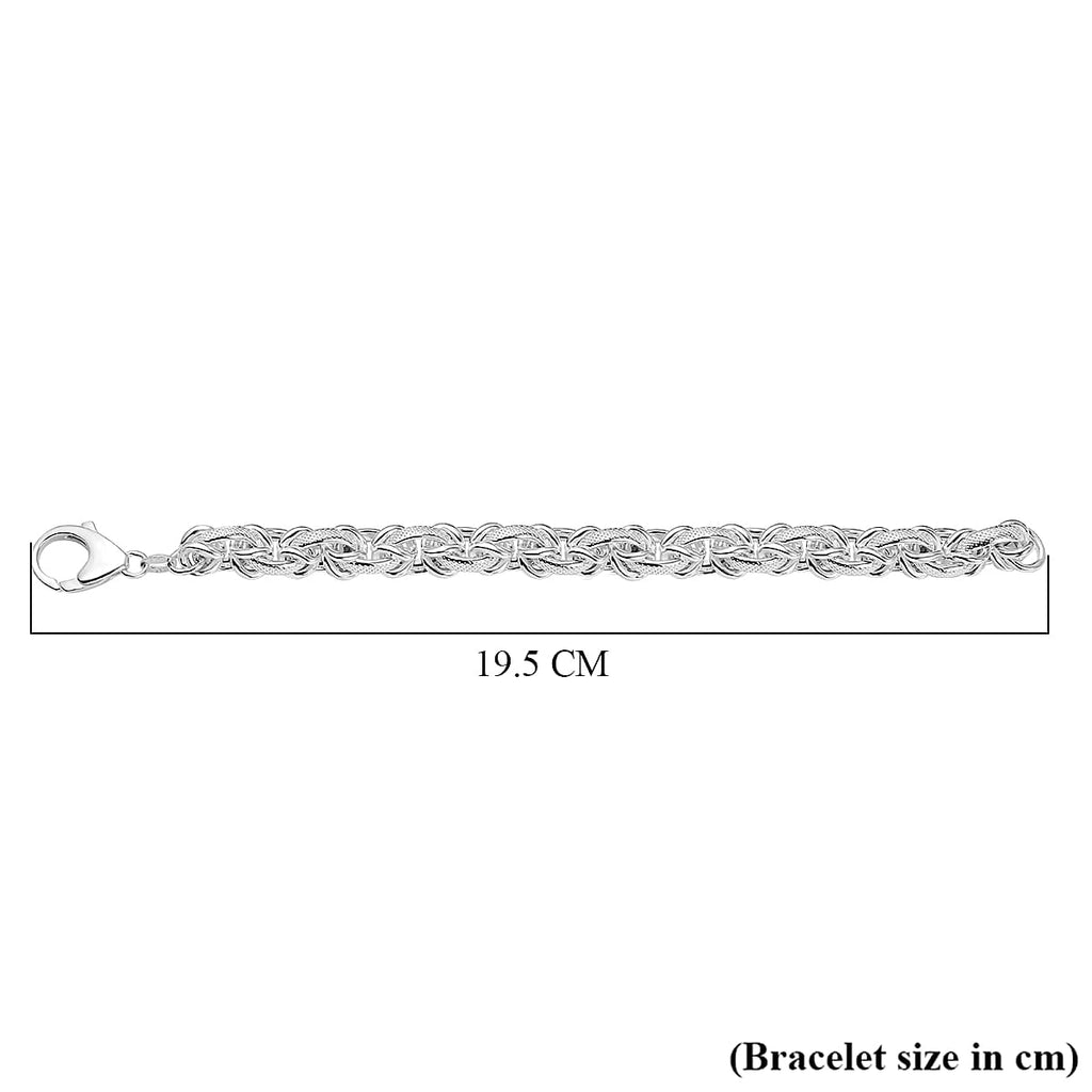 La Bella Italian Made Sterling Silver Knurled Bracelet (Size - 7.5), Silver Wt. 22.1 Gms