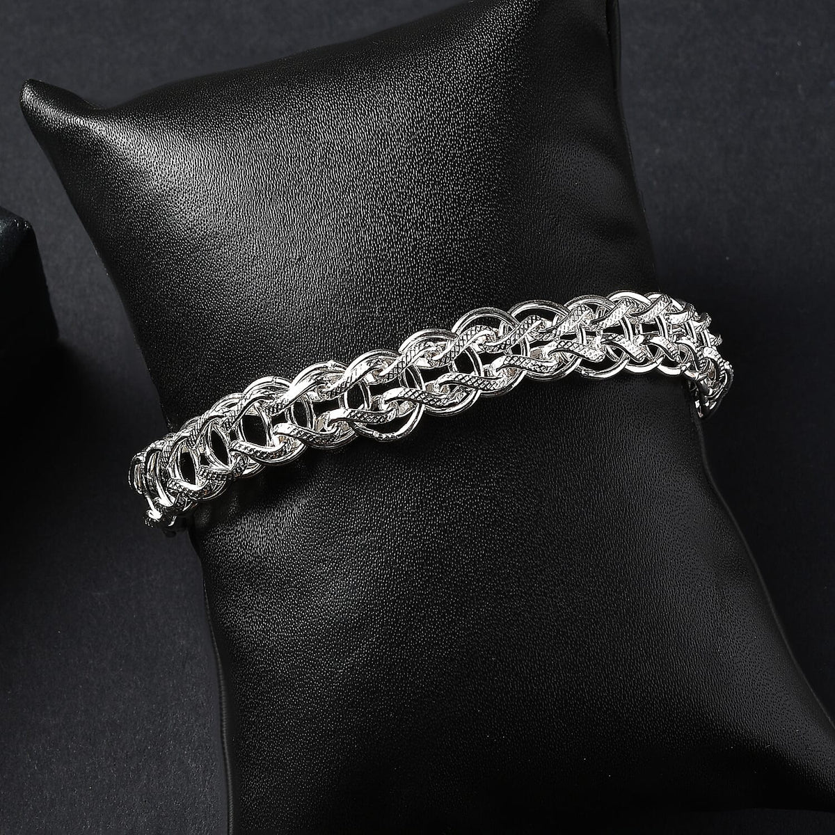 One Time Deal - Handmade Sterling Silver Byzantine Bracelet (Size - 7.5) with Lobster Clasp 8184014 2