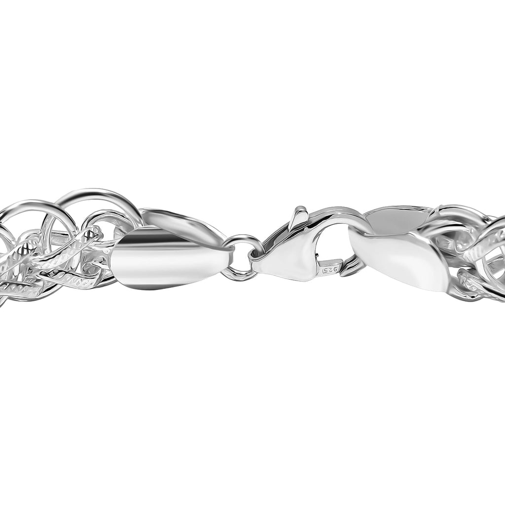 One Time Deal - Handmade Sterling Silver Byzantine Bracelet (Size - 7.5), Silver Wt. 22.55 Gms.