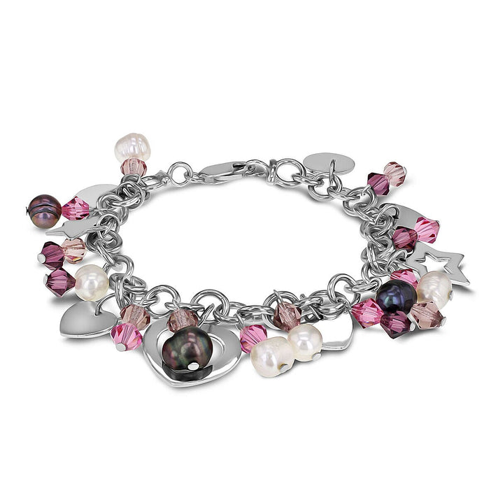 Sterling Silver Multi Stone and Charm Bracelet 7.5 Inch 7313053 1