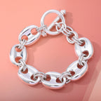 Bangkok Close Out Deal - Sterling Silver Designer Inspired Mariner Bracelet (Size - 7.5) 25.78 Gms.