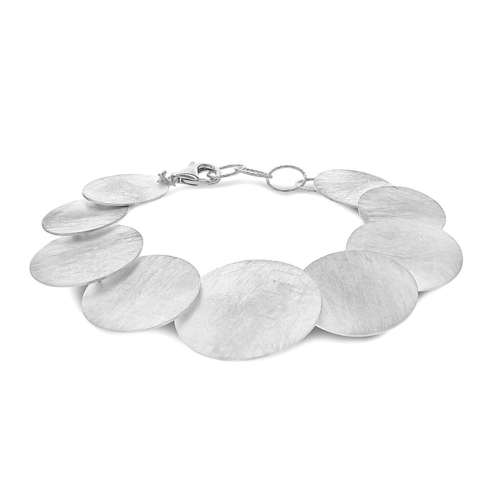 Sterling Silver Brushed Disc Adjustable Bracelet 7.5 Inch8.5 Inch 7315068 1