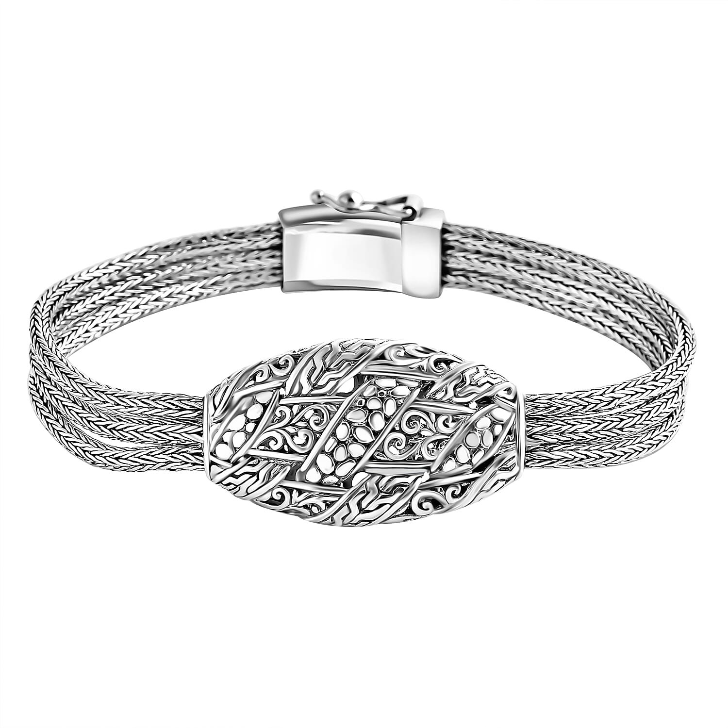 Sterling Silver Bracelet (Size 7.5), Silver Wt. 26.30 Gms. 7748797 0