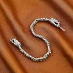Royal Bali Sterling Silver Dragon Head Borobudur Bracelet (Size - 7.5), Silver Wt. 31.85 Gms.