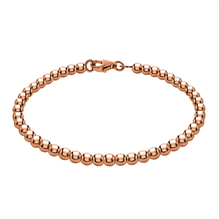 RACHEL GALLEY - Rose Gold Overlay Sterling Silver 4MM Ball Bracelet 7.5 Inch 7676246 2