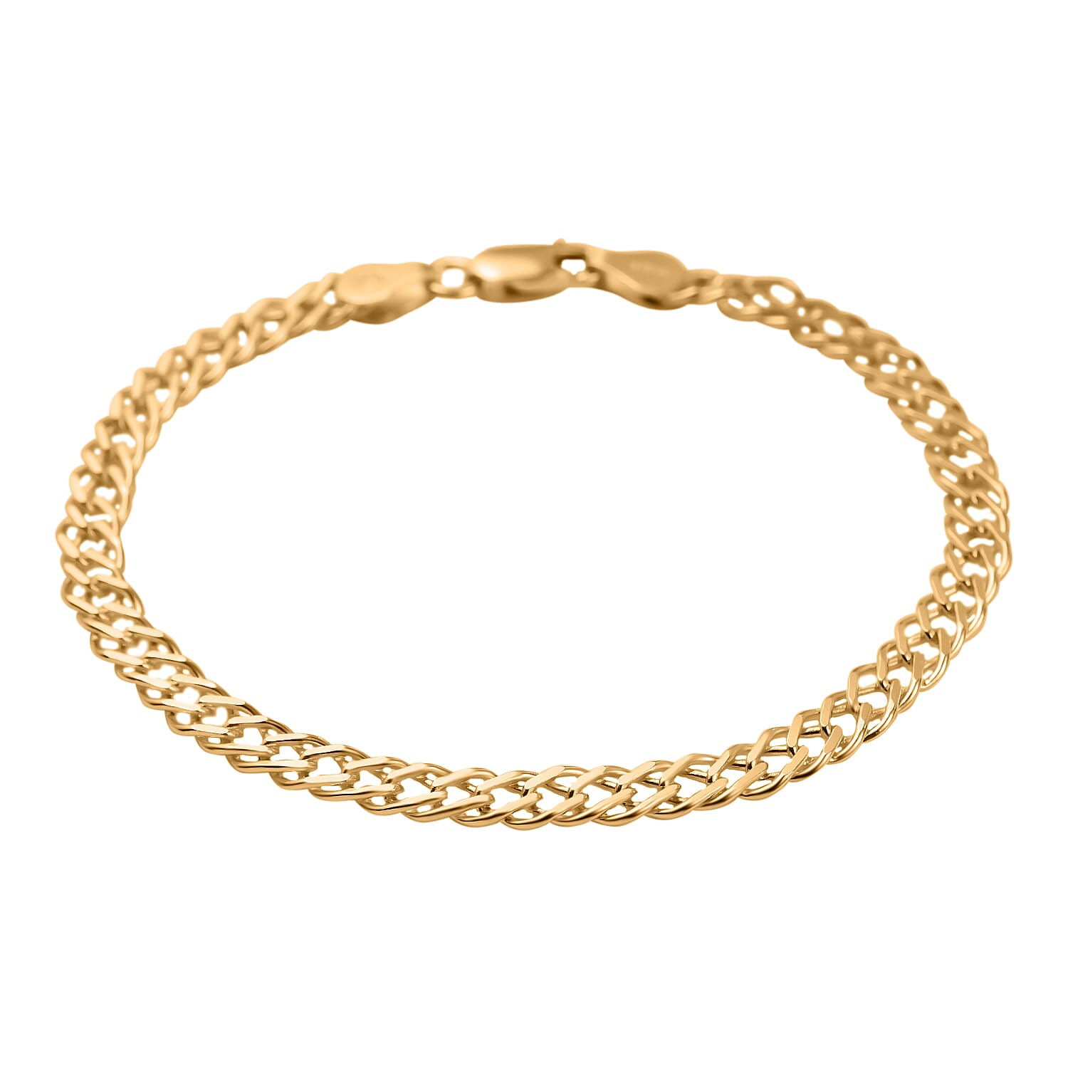Vicenza Special - Gold Overlay Sterling Silver Double Curb Bracelet (Size - 7.5) 7724034 0