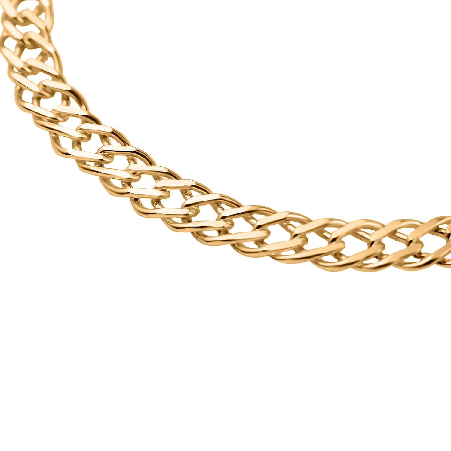 Vicenza Special - Gold Overlay Sterling Silver Double Curb Bracelet (Size - 7.5) 7724034 3