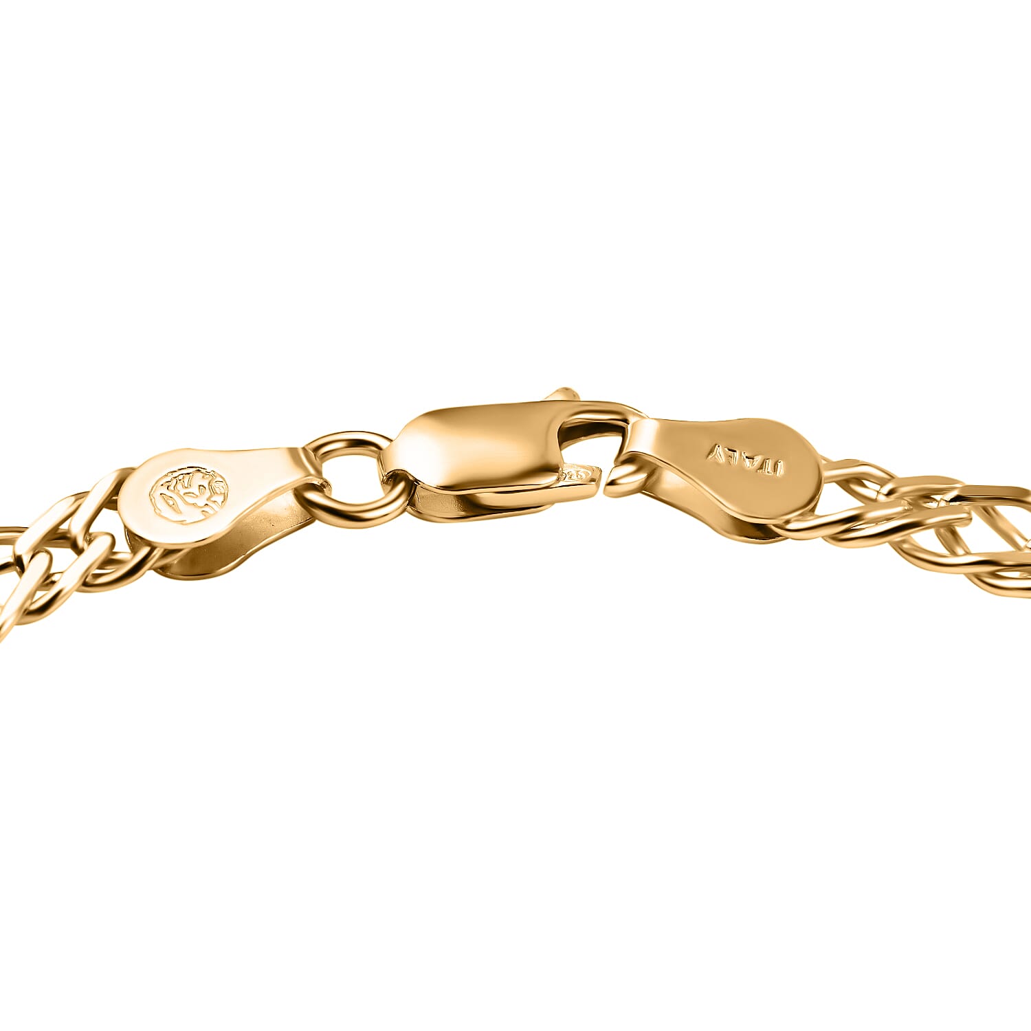Vicenza Special - Gold Overlay Sterling Silver Double Curb Bracelet (Size - 7.5) 7724034 4
