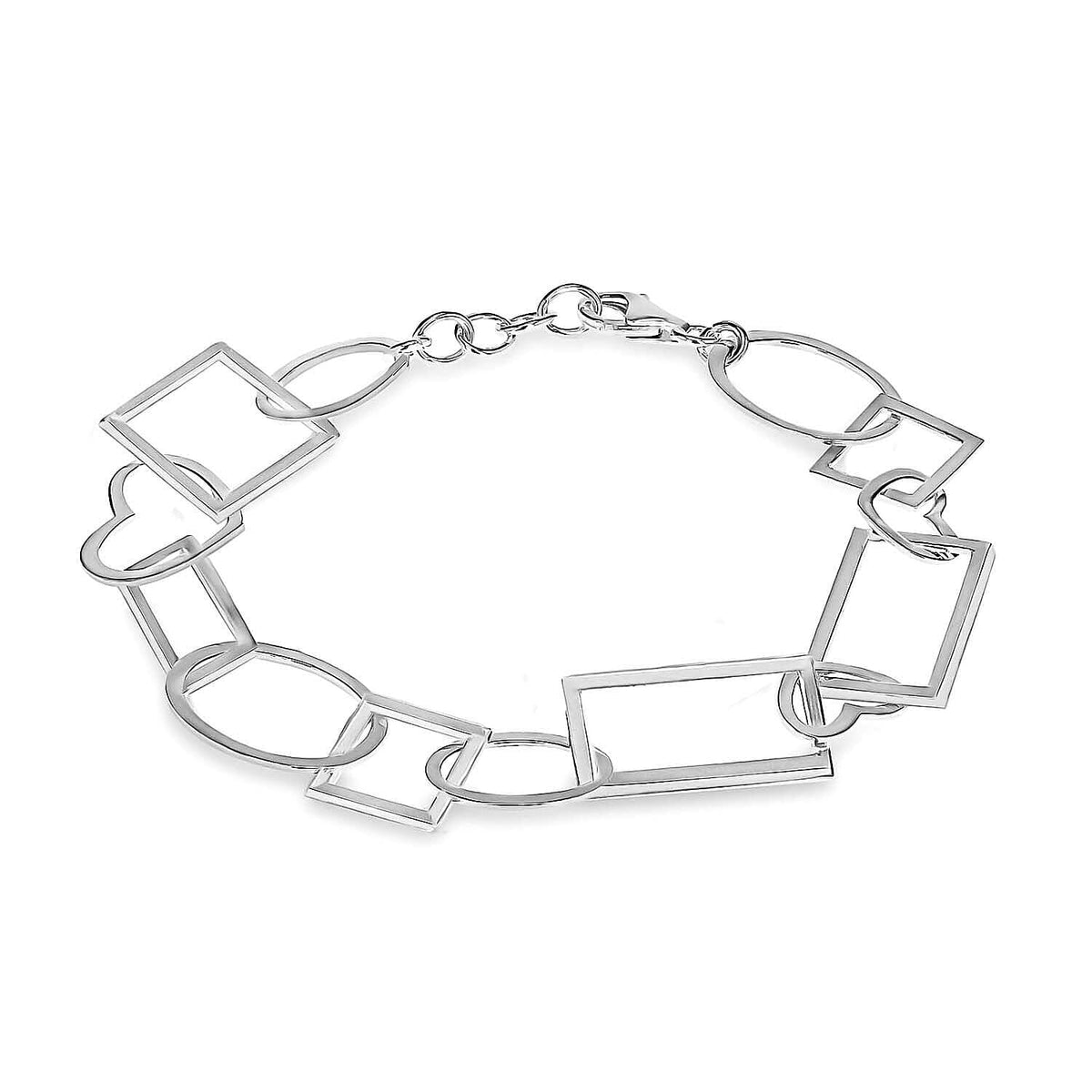 Sterling Silver Multi Cutout Shape Bracelet 7.5 Inch 7313327 0
