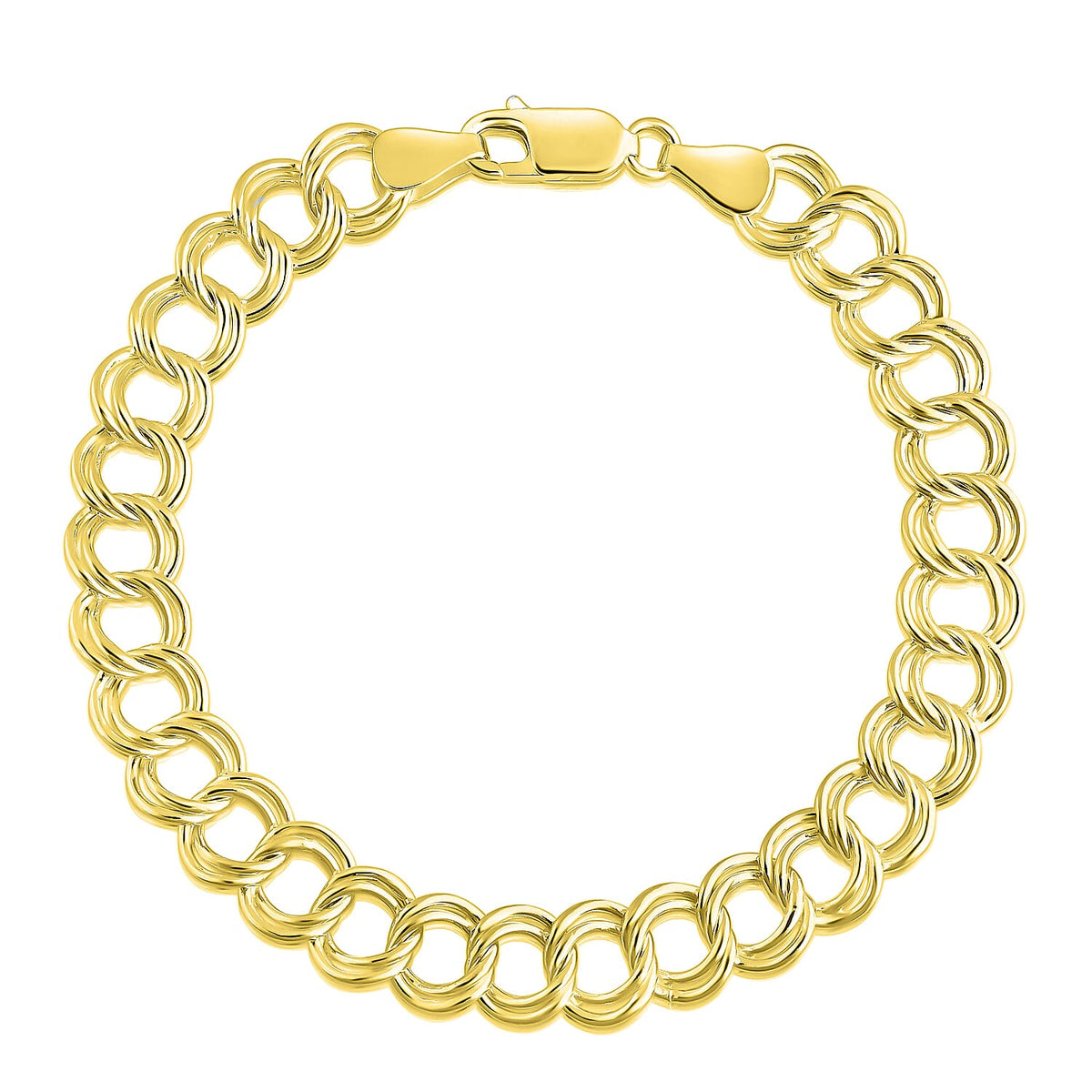 Mega Close Out Deal- Yellow Gold Overlay Sterling Silver Link Bracelet (Size - 7.5) 7788773 0