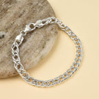 Sterling Silver Double Curb Bracelet (Size - 7.5)