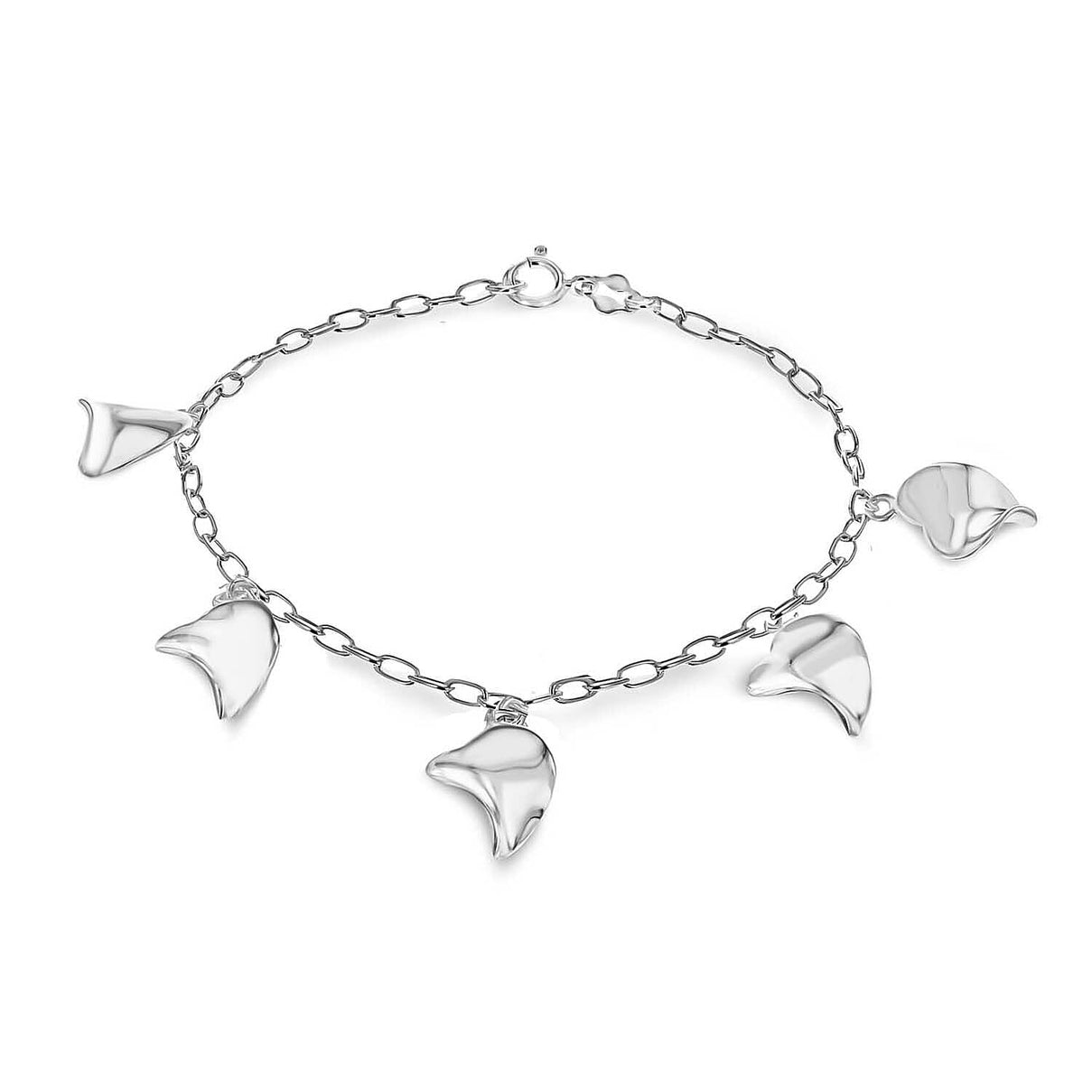 Sterling Silver Organic Heart Charm Bracelet 7.5 Inch 7314854 0