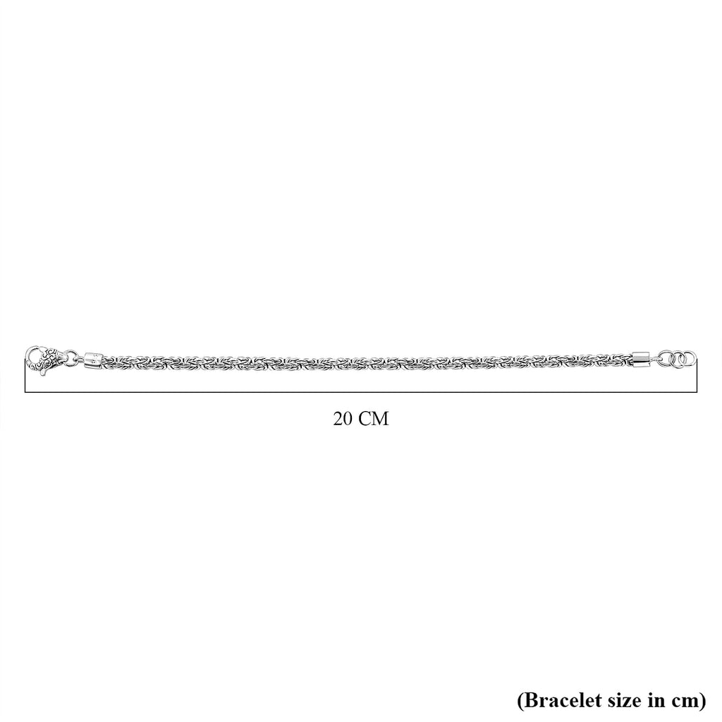 Royal Bali Collection - Handmade Sterling Silver Borobodur Bracelet (Size - 7.5), Silver Wt. 9.44 Gms.