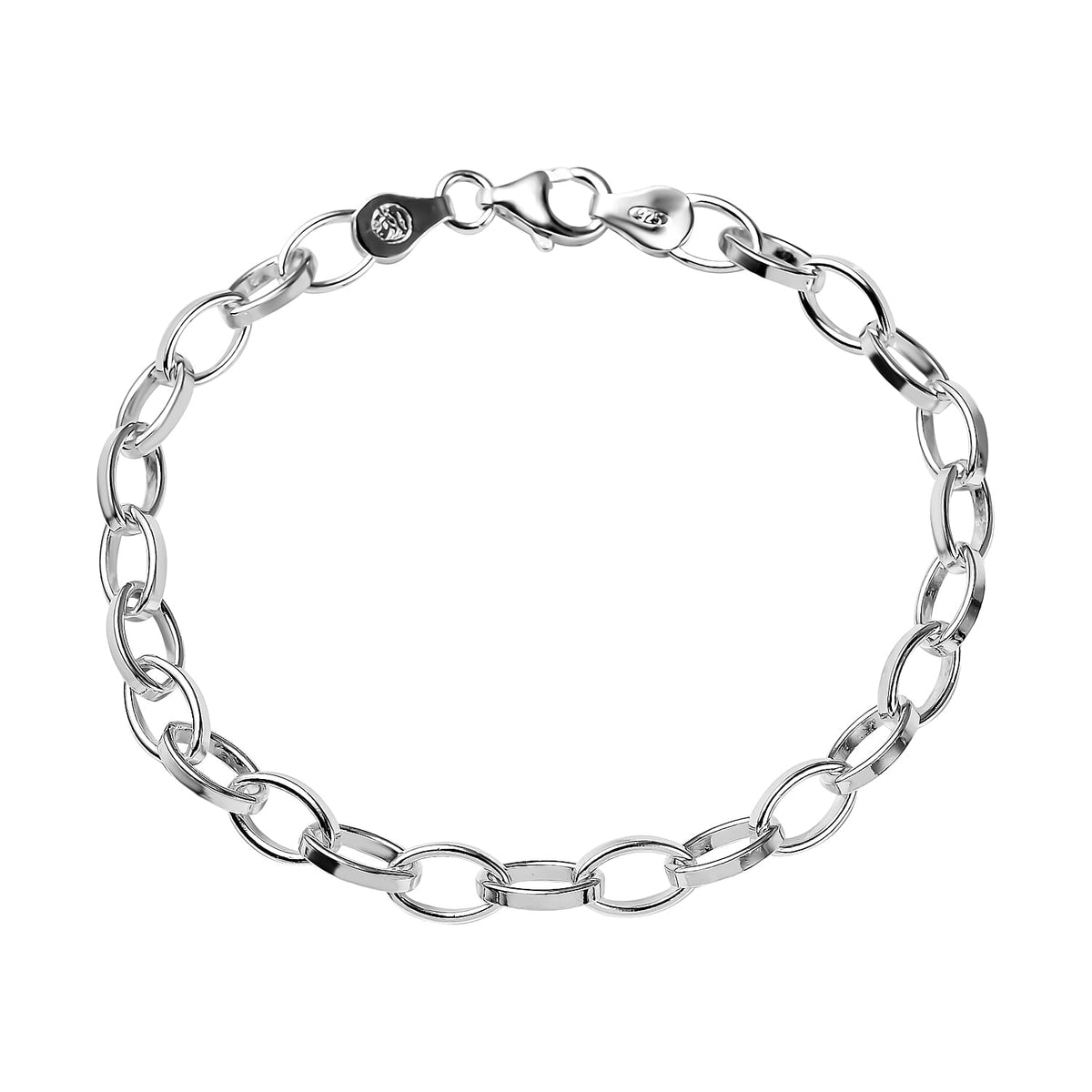 Italian Made Close Out Deal - Sterling Silver Cable Bracelet (Size - 7.5) 7567223 0