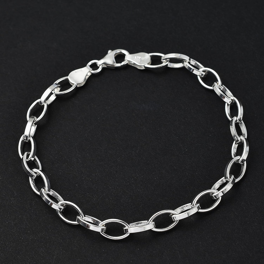 Italian Made Close Out Deal - Sterling Silver Cable Bracelet (Size - 7.5)