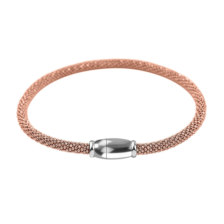 Rose Gold Plated Sterling Silver Bracelet (Size - 7.5), Silver Wt. 8.7 Gms 7688494 1