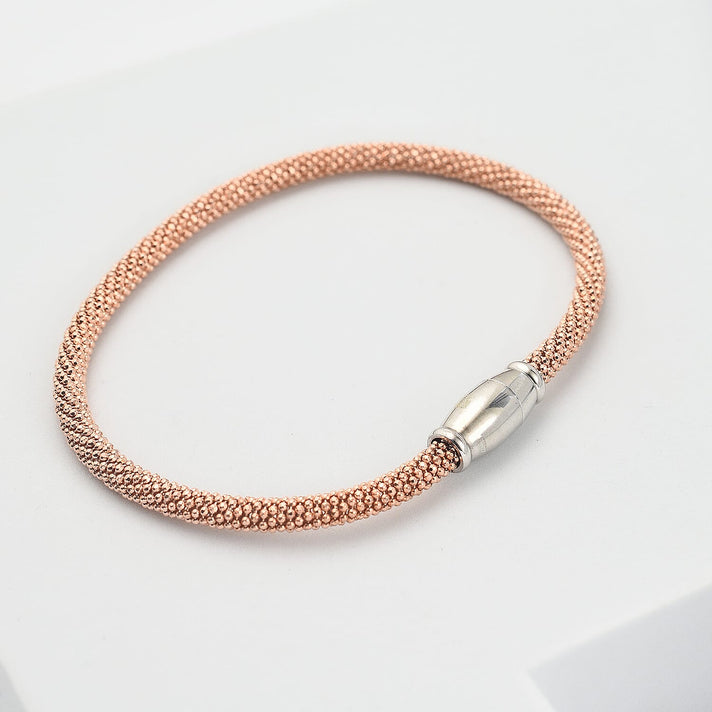 Rose Gold Plated Sterling Silver Bracelet (Size - 7.5), Silver Wt. 8.7 Gms 7688494 2