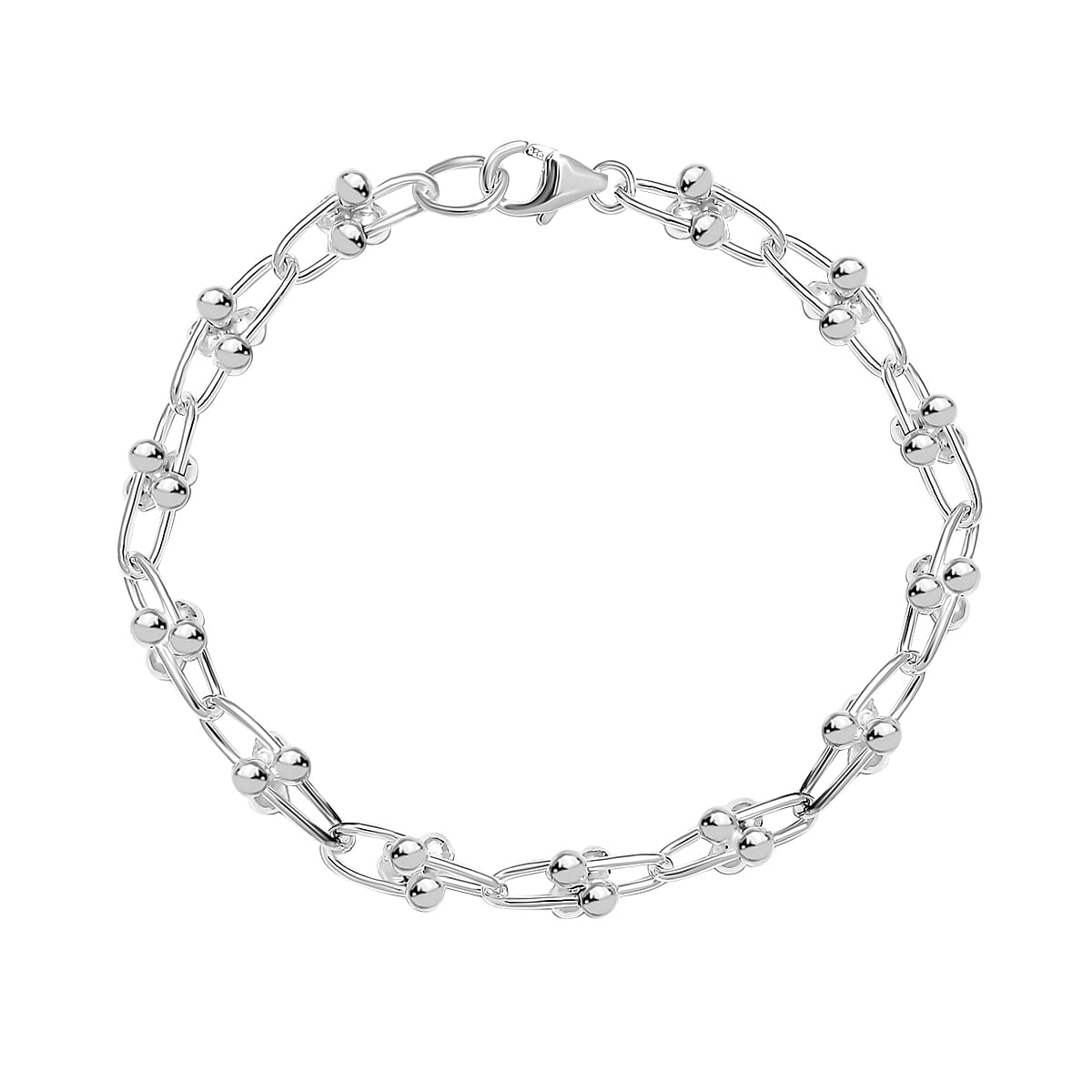 One Time Closeout Deal - Sterling Silver Industrial Bracelet (Size 7.5) 8103540 3