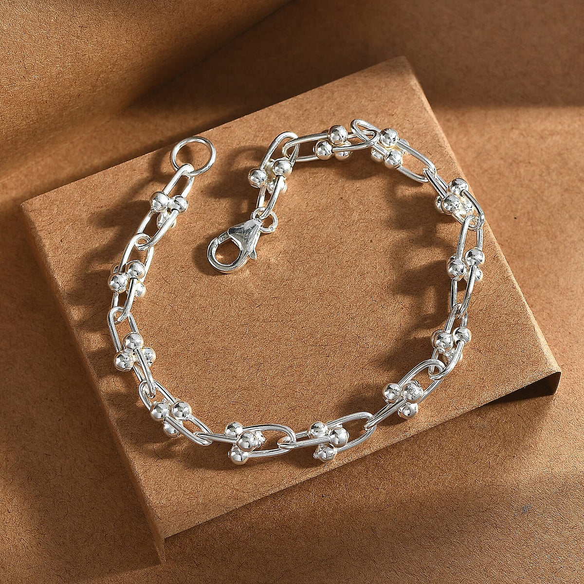 One Time Closeout Deal - Sterling Silver Industrial Bracelet (Size 7.5) 8103540 8