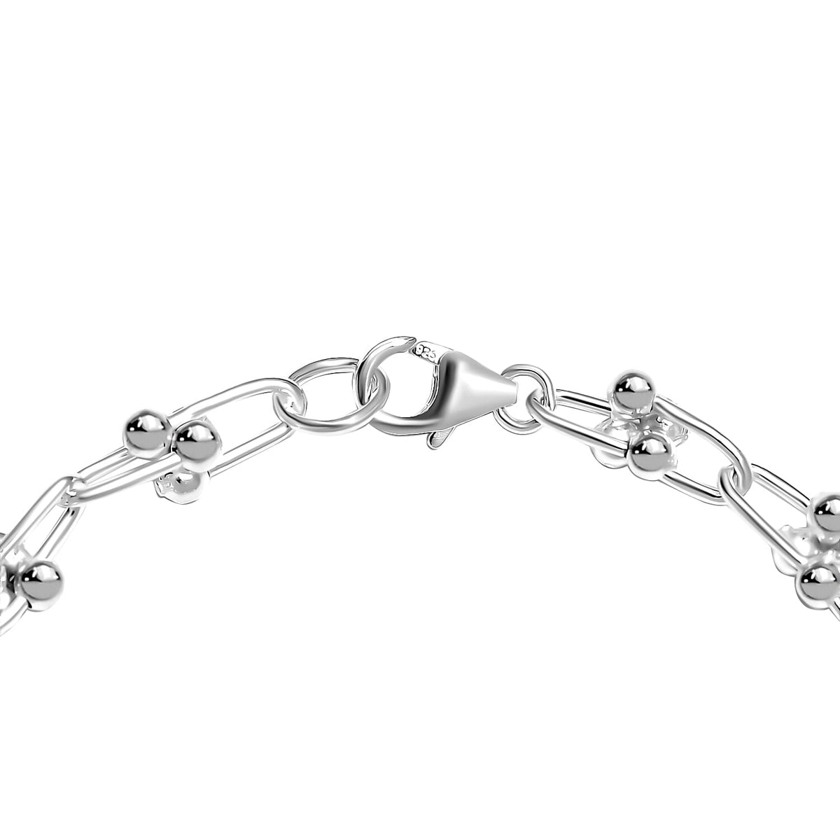 One Time Closeout Deal - Sterling Silver Industrial Bracelet (Size 7.5) 8103540 16