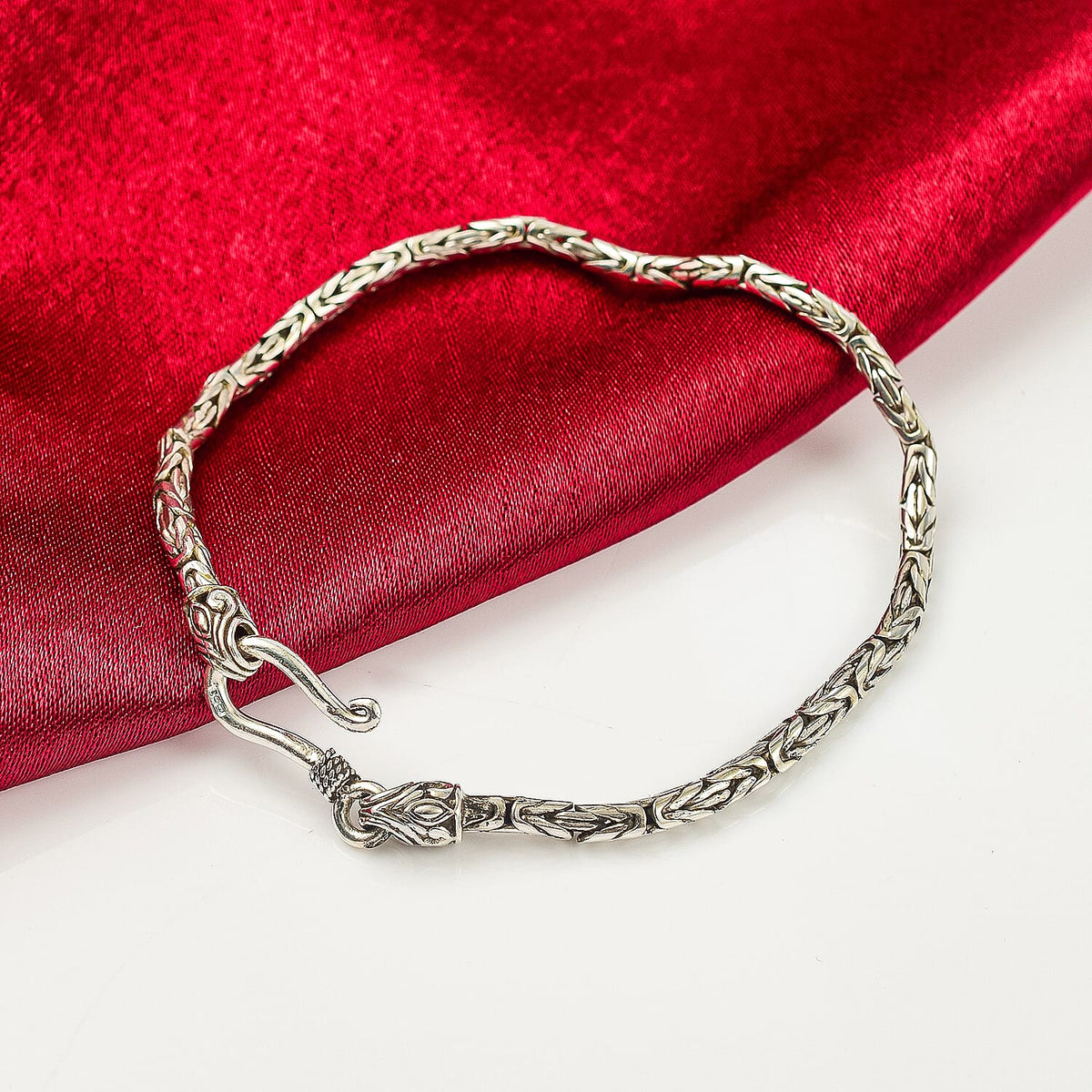 Royal Bali Collection - Handmade Sterling Silver Borobudur Bracelet (Size - 7.5), Silver Wt. 8.70 Gms 7654032 1