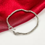 Royal Bali Collection - Handmade Sterling Silver Borobudur Bracelet (Size - 7.5), Silver Wt. 8.70 Gms
