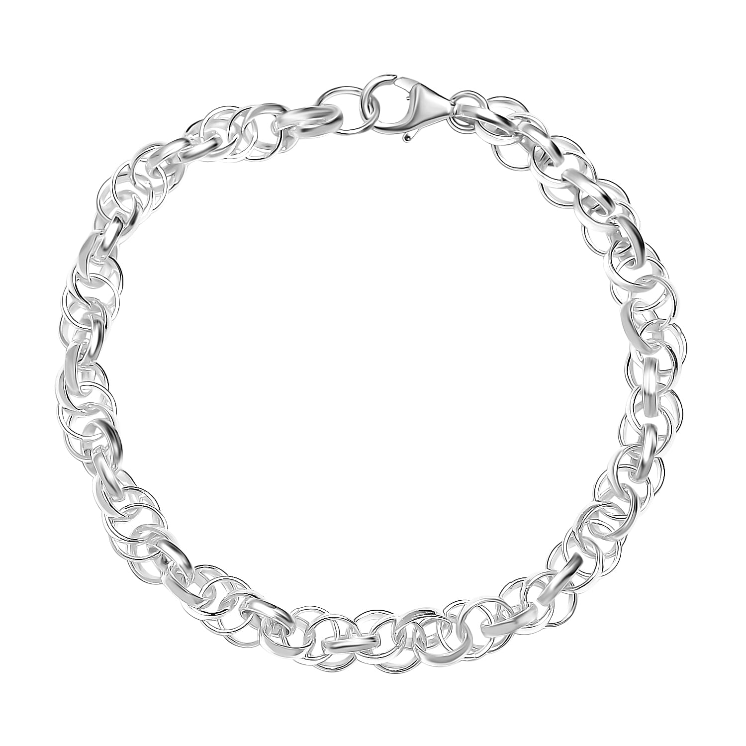 Sterling Silver Multi Link Bracelet (Size - 7.5) with Lobster Clasp