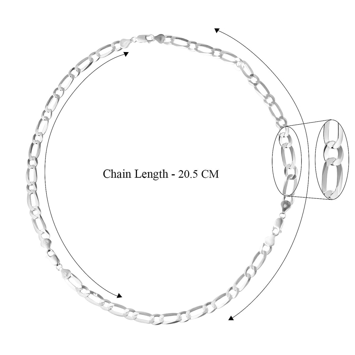 One Time Deal - Sterling Silver Bracelet (Size - 7.5) With Lobster Clasp Silver Wt 9.4 gms 8020491 4