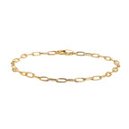 Paper Clip Bracelet (Size - 7.5) in Yellow Gold Sterling Silver