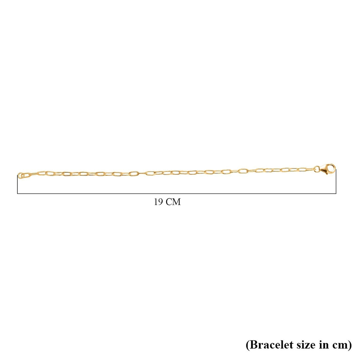 Paper Clip Bracelet (Size - 7.5) in Yellow Gold Sterling Silver V32606844 4