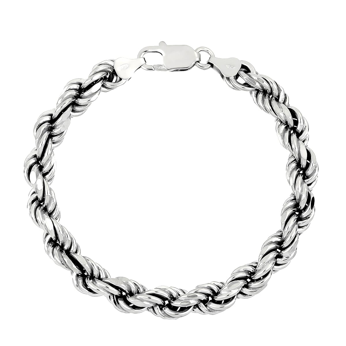 Sterling Silver 7.8MM Rope Bracelet (Size 7.5) with Lobster Clasp 8320957 0