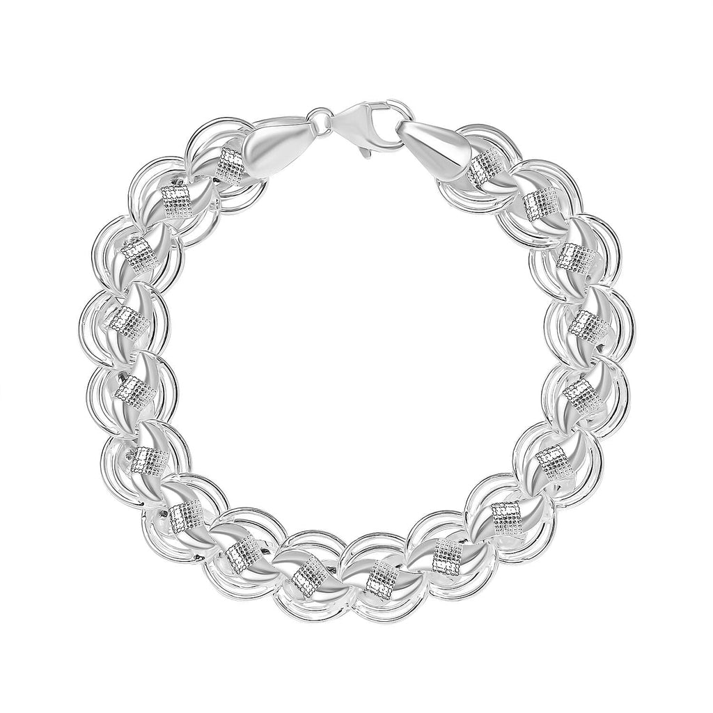 HandMade- Sterling Silver Bracelet (Size - 7.5) with Lobster Clasp 17.39 gms