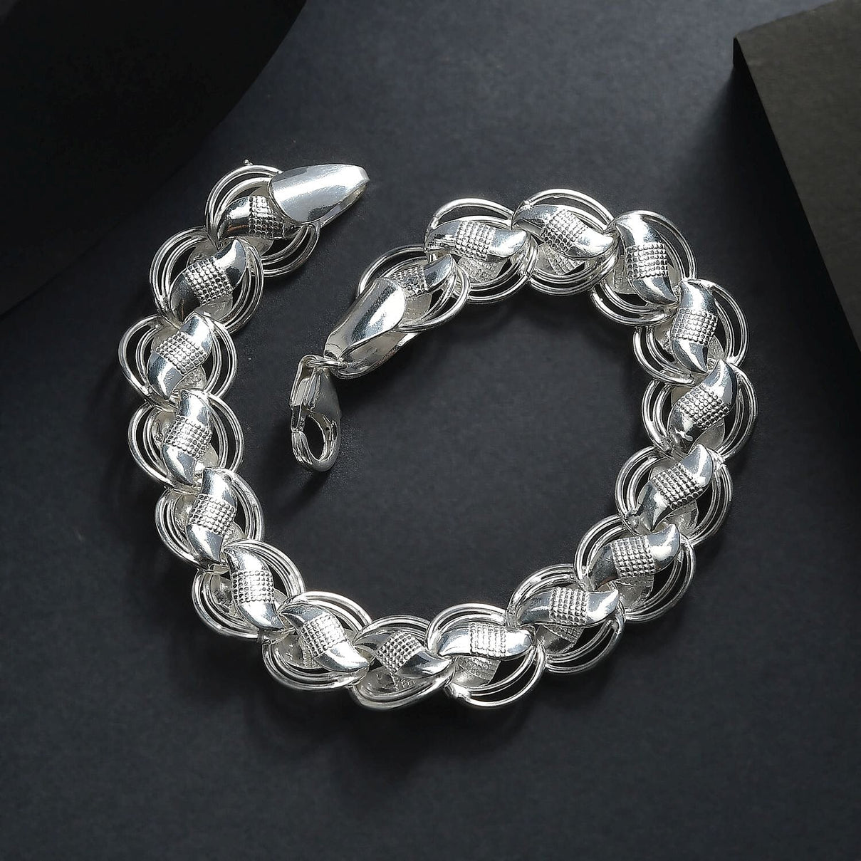 HandMade- Sterling Silver Bracelet (Size - 7.5) with Lobster Clasp 17.39 gms 8084144 2