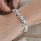 HandMade- Sterling Silver Bracelet (Size - 7.5) with Lobster Clasp 17.39 gms