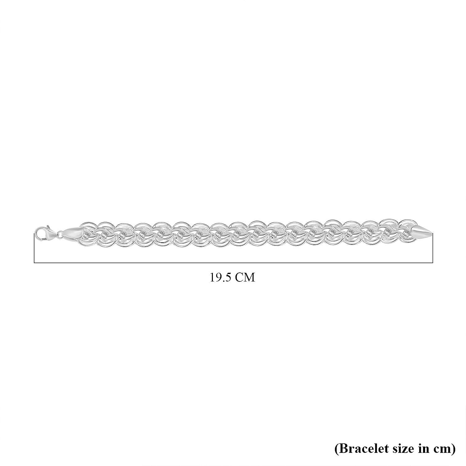 HandMade- Sterling Silver Bracelet (Size - 7.5) with Lobster Clasp 17.39 gms 8084144 5