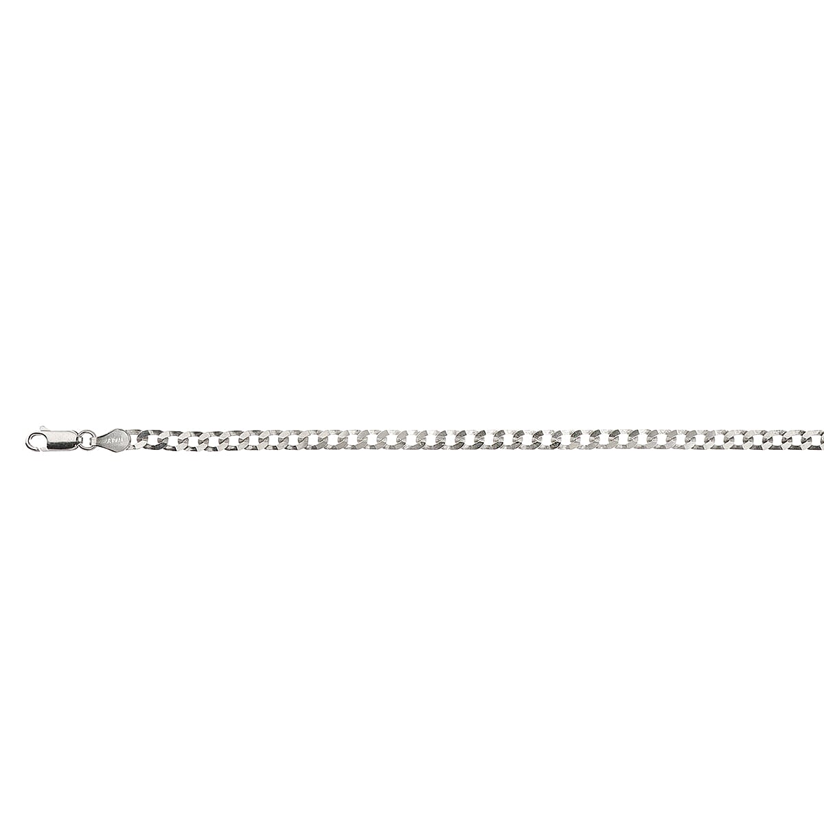 Biggest Italian Closeout 2024 -  Sterling Silver Flat Curb Square Bracelet (Size - 7.5) 7723373 0