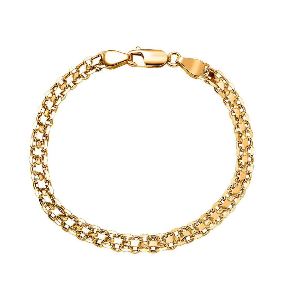 Gold Plated Sterling Silver Bismark Bracelet (Size - 7.5)