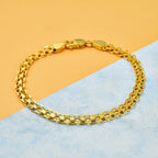 Gold Plated Sterling Silver Bismark Bracelet (Size - 7.5)