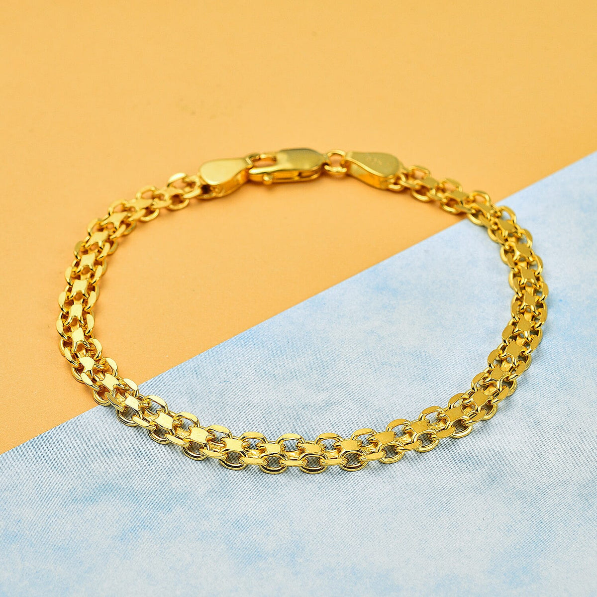 Yellow Gold Plated Sterling Silver Bracelet (Size - 7.5) 7725093 1