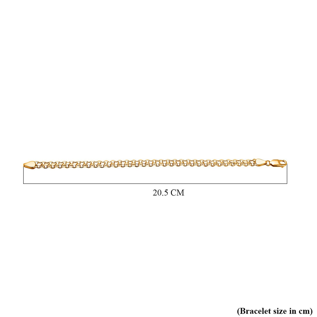 Gold Plated Sterling Silver Bismark Bracelet (Size - 7.5)