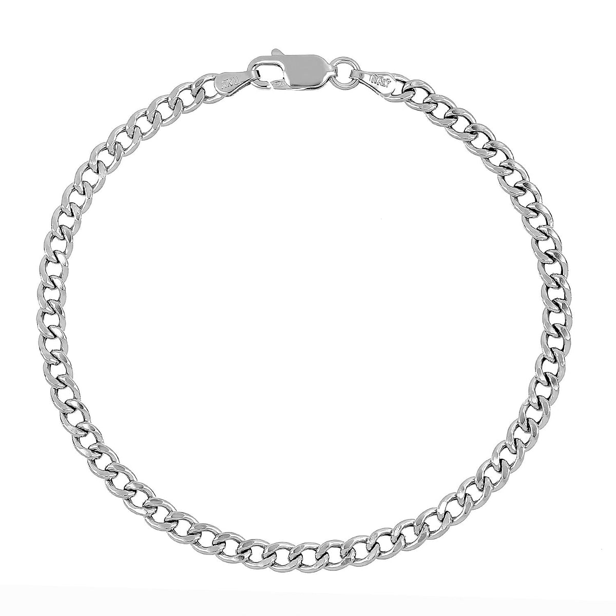 La Bella Handmade- Sterling Silver Curb Bracelet (Size - 7.5) with Lobster Clasp 8480542 0